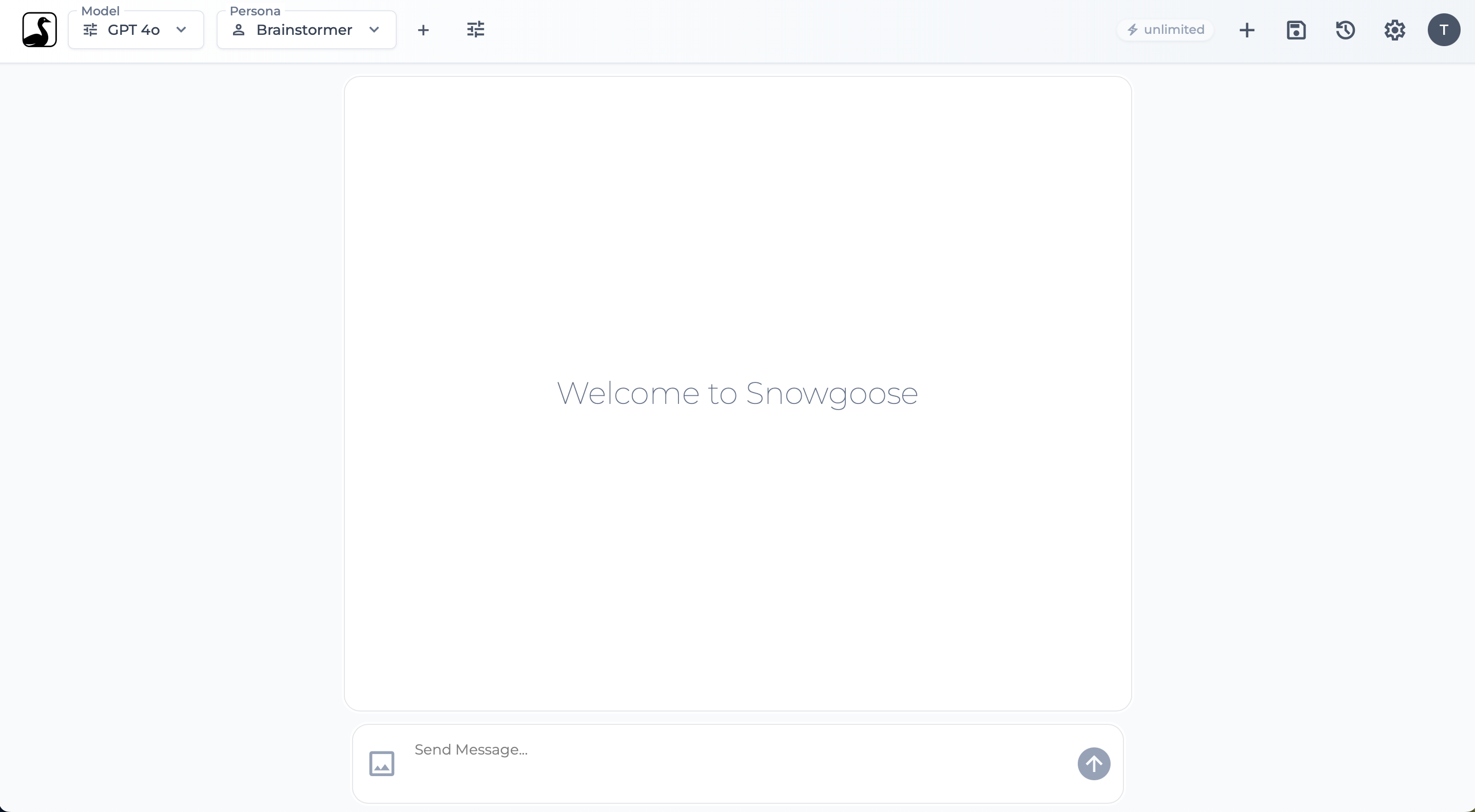 Snowgoose Chat Interface Screenshot